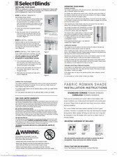 Selectblinds Classic Roman Shades Installation Instructions