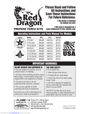 Red Dragon VT 21/2-30 SVC Operating Instructions And Parts Manual