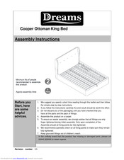 DREAMS Cooper Ottoman King Bed Assembly Instructions Manual