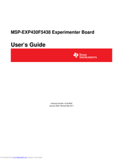 Texas Instruments MSP-EXP430F5438 User Manual