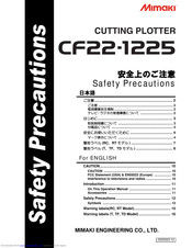 MIMAKI CF22-1225 Safety Precautions