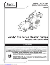 Jandy Stealth SHPF Installation And Operation Manual