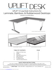 Uplift Desk Rubberwood Assembly Instructions Manual