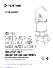 Pentair Hydromatic S8FX Installation And Service Manual