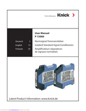 Knick P 15000 User Manual