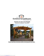 Outdoor GreatRoom Company Sonoma 1216 Instruction Manual And Installation Instructions
