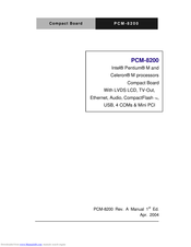 Aaeon PCM-8200 Quick Installation Manual