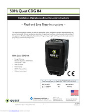 Quest Engineering CDG 114 Installation, Operation And Maintenance Instructions