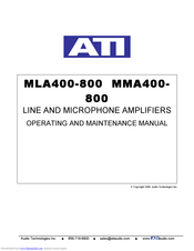 Ati Technologies MLA400-800 Operating And Maintenance Manual