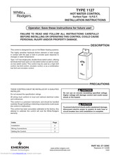 White Rodgers 1127 Installation Instructions Manual