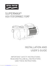 Pentair STA-RITE SUPERMAX Hardware Installation And User's Manual