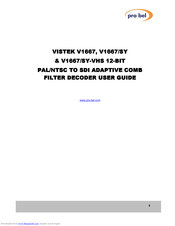 pro-bel VISTEK V1667/SY-VHS User Manual