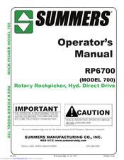 Summers RP6700 Operator's Manual