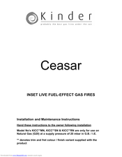 Kinder Ceasar Installation And Maintenance Instructions Manual