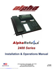 Alpha Communications AlphaRefuge 2400 Series Installatin & Operations Manual