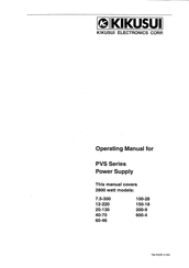 Kikusui PVS 12-220 Operating Manual
