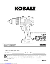 Kobalt KDD 524B-03 Manual