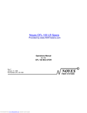 Noyes OFL 100 Mini-OTDR Operation Manual