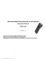 forus FSV-U2 Operating Manual