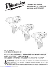 Milwaukee M12 2463-20 Operating Manual