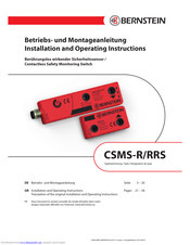 BERNSTEIN CSMS-SET-R-L-KA Installation And Operating Instructions Manual