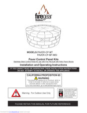 Firegear PAVER-CP-MT Installation And Operating Instructions Manual