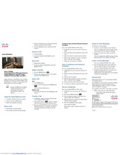 Cisco UNIFIED 6911 Quick Reference Card