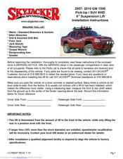Skyjacker C7660SP Installation Instructions Manual