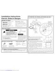 GE JB480 series Installation Instructions Manual