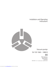 BUSCH SV 1080 B Installation And Operating Instructions Manual