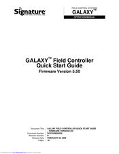 Signature Control Systems, Inc. GALAXY Quick Start Manual