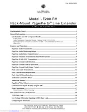 GAI-Tronics LE200-RM RACK-MOUNT PAGE/PARTY Manual
