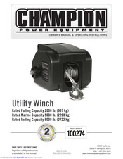 Champion Power Equipment 100274 Owner's Manual & Operating Instructions