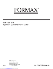 Formax Cut-True 31H Operator's Manual