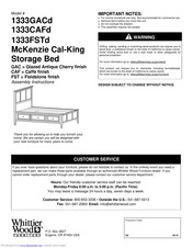 Whittier Wood 1333CAFd Assembly Instructions Manual