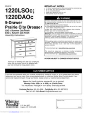 Whittier Wood 1220DAOc Assembly Instructions Manual