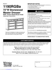 Whittier Wood 1190RGBa Assembly Instructions Manual