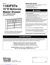 Whittier Wood 1183CAFe Assembly Instructions Manual