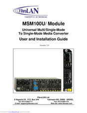 FibroLAN MSM100U-SML2 User And Installation Manual