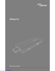 Optoma hdcast pro Basic User Manual