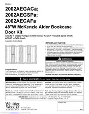 Whittier Wood 2002AEGACa Assembly Instructions Manual