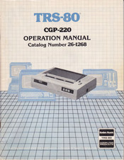 Radio Shack TRS-80 CGP-220 Operation Manual