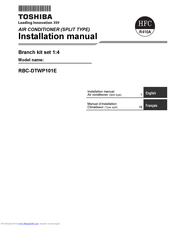 Toshiba RBC-DTWP101E Installation Manual