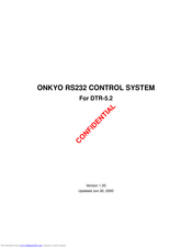 Onkyo RS232 CONTROL SYSTEM Service Manual