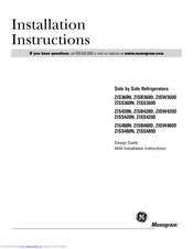 Monogram ZlSS420D Installation Instructions Manual