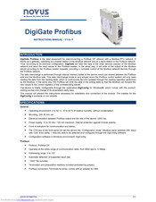 Novus DigiGate Profibus Instruction Manual