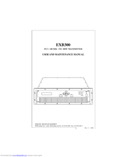 Sofratec EXB300 User And Maintenance Manual