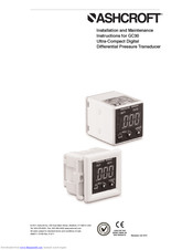 Ashcroft GC30 Installation And Maintenance Instructions Manual