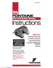 Fontaine 3000 series Installation Instructions Manual