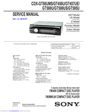 Sony Cdx Gt505u Manuals Manualslib